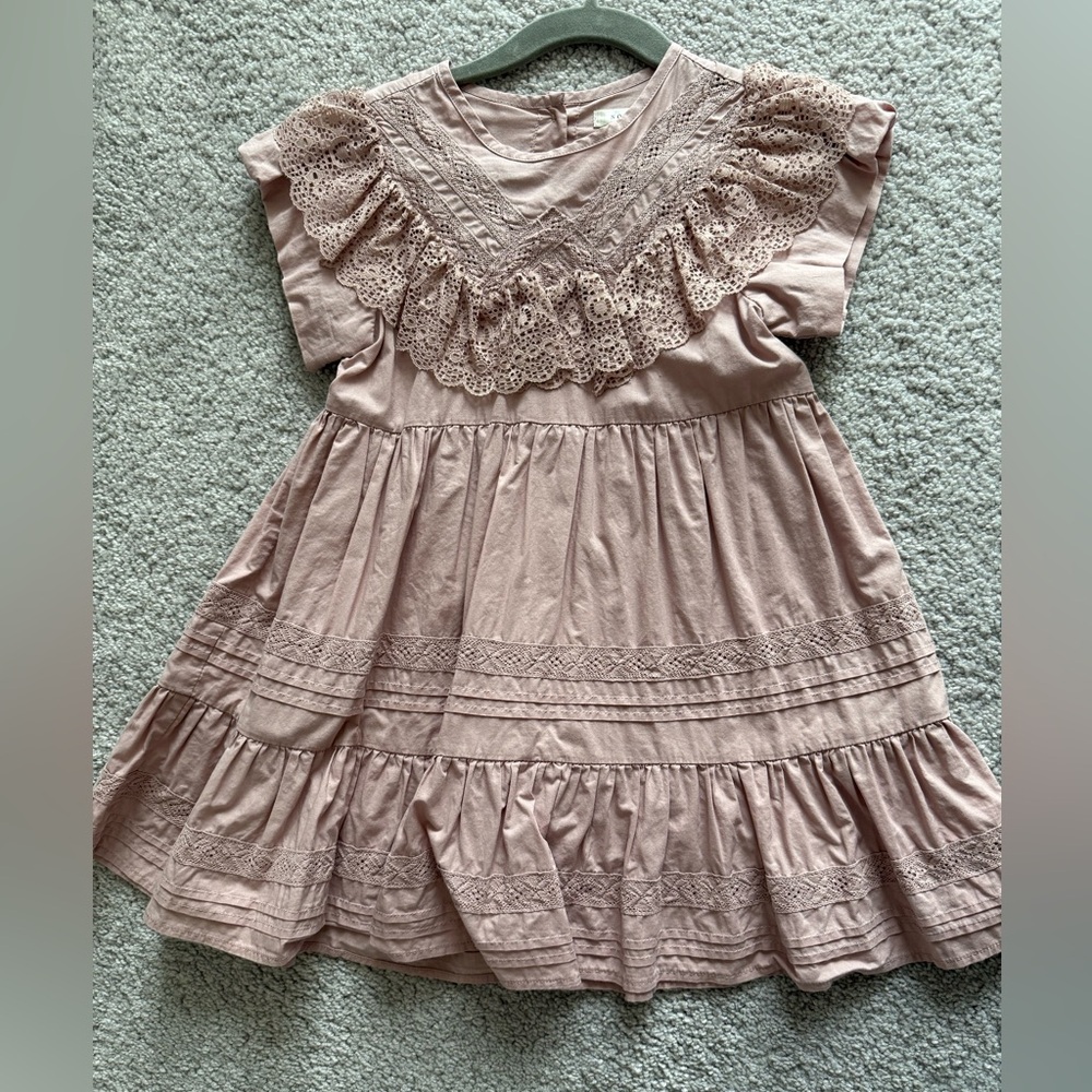 Noralee Goldie Dress - Elegant Lace Trim Kids Dress